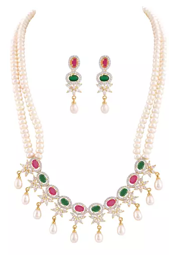 Natural fresh water pearls set from hyderabad