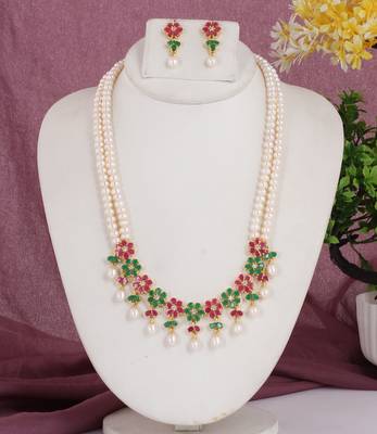 Natural fresh water pearls set from hyderabad 1