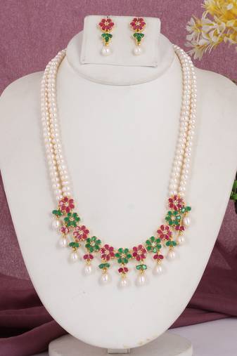Natural fresh water pearls set from hyderabad