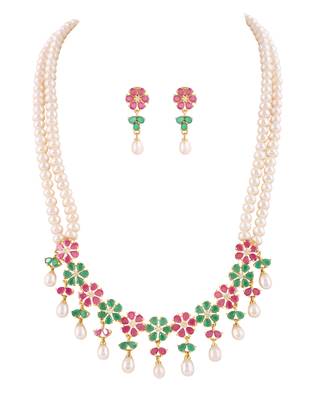 Natural fresh water pearls set from hyderabad 2
