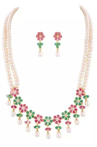 Natural fresh water pearls set from hyderabad