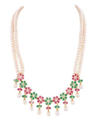 Natural fresh water pearls set from hyderabad 3