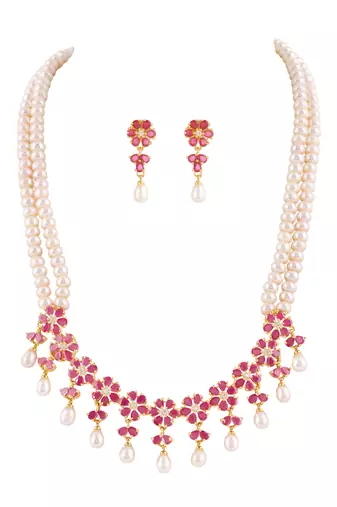 Natural fresh water pearls set from hyderabad