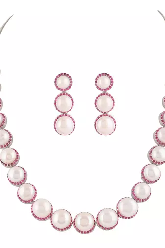 Natural fresh water pearls set from hyderabad