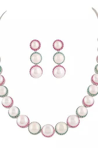 Natural fresh water pearls set from hyderabad