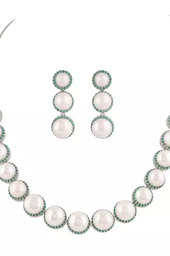 Natural fresh water pearls set from hyderabad