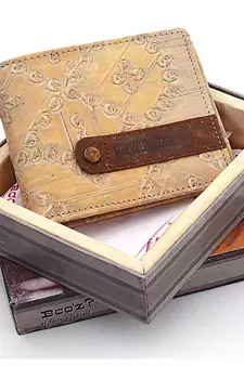 Gents Designer Genuine Leather Beige Color Wallet Diwali Gift 172