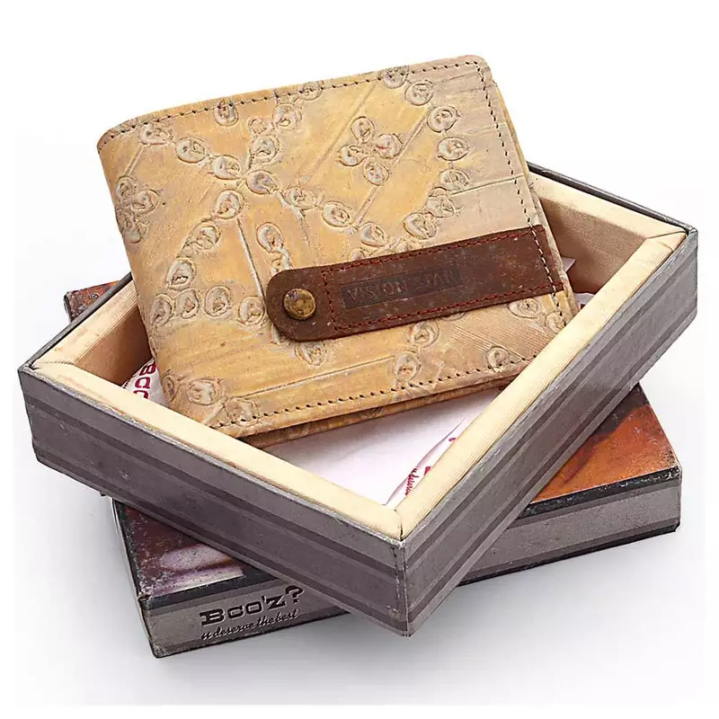 Gents Designer Genuine Leather Beige Color Wallet Diwali Gift 172