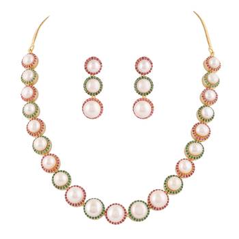 Natural fresh water pearls set from hyderabad 2