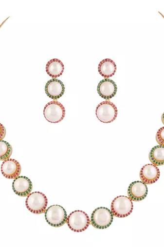 Natural fresh water pearls set from hyderabad