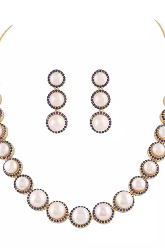 Natural fresh water pearls set from hyderabad