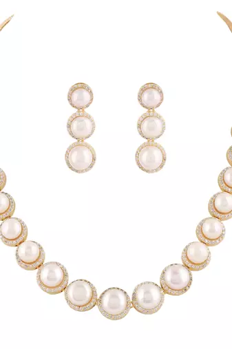 Natural fresh water pearls set from hyderabad
