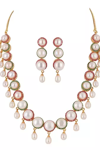 Natural fresh water pearls set from hyderabad