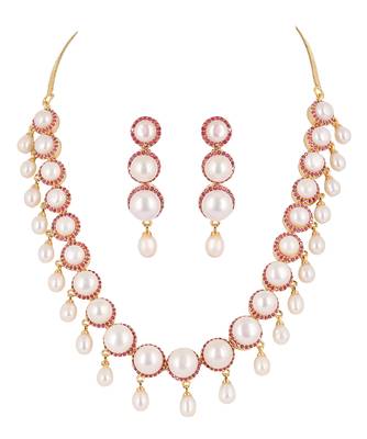 Natural fresh water pearls set from hyderabad 2
