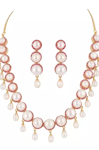 Natural fresh water pearls set from hyderabad