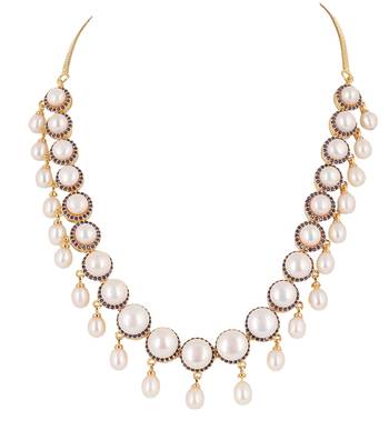 Natural fresh water pearls set from hyderabad 3