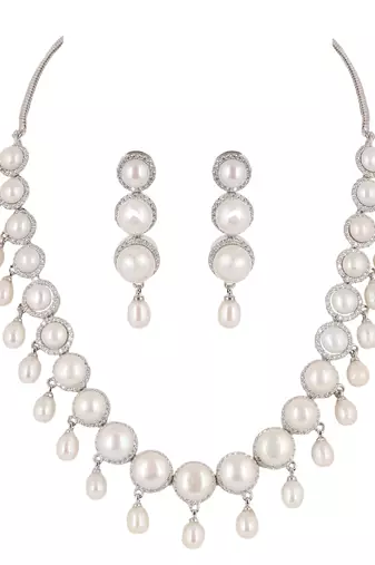Natural fresh water pearls set from hyderabad