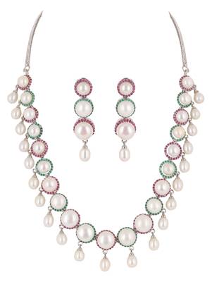Natural fresh water pearls set from hyderabad 2