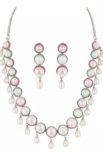 Natural fresh water pearls set from hyderabad