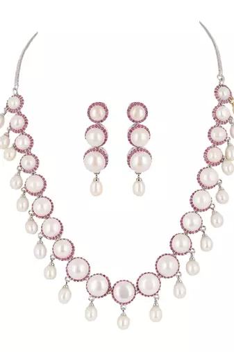 Natural fresh water pearls set from hyderabad