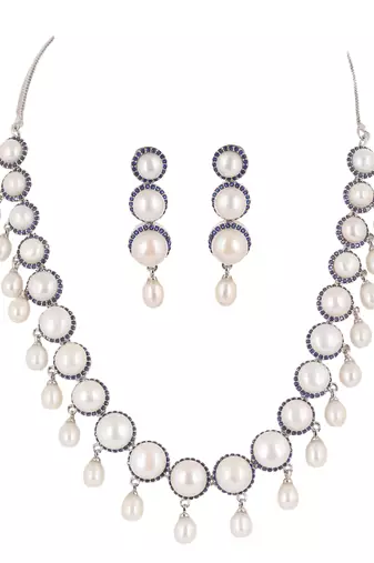 Natural fresh water pearls set from hyderabad
