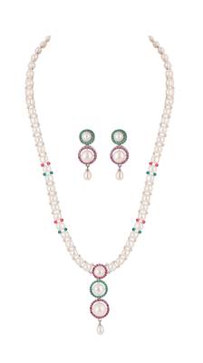 Natural fresh water pearls set from hyderabad 2
