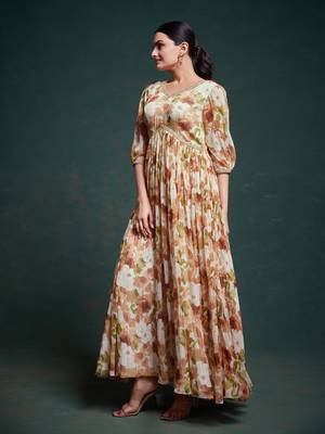 Autumnal elegance floral dress 2