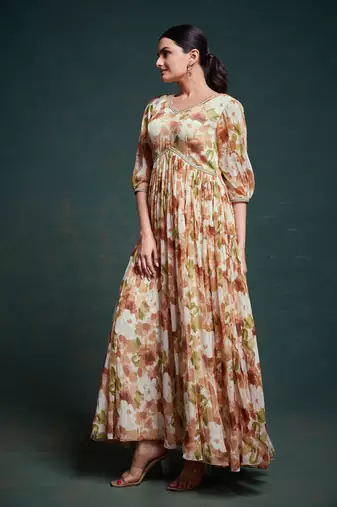 Autumnal elegance floral dress