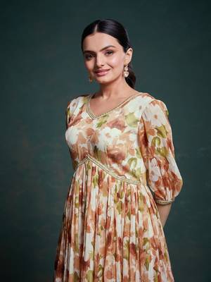 Autumnal elegance floral dress 3
