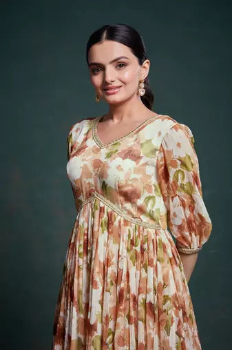 Autumnal elegance floral dress