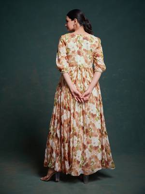 Autumnal elegance floral dress 4