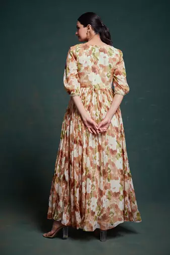 Autumnal elegance floral dress