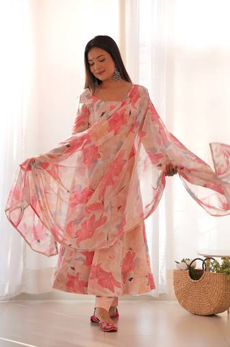 Fusionic multicolor  ethnic-suits with dupatta