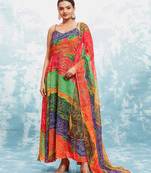 Traditional bandhani print gown