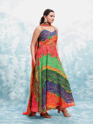 Traditional bandhani print gown 2