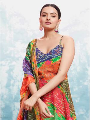 Traditional bandhani print gown 3