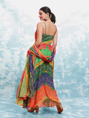 Traditional bandhani print gown 4