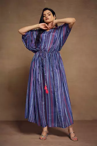 Stripped blue color kaftan
