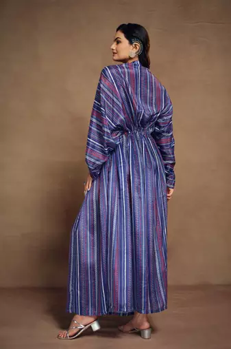Stripped blue color kaftan