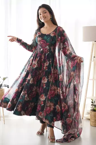 Fusionic pink  ethnic-suits with dupatta