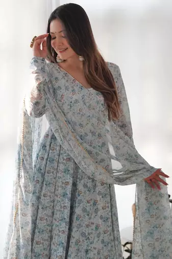 Fusionic black  ethnic-suits with dupatta