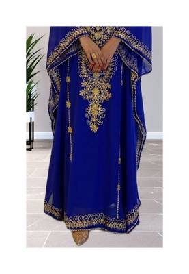 Ink Blue Reception Kaftan for Women 3