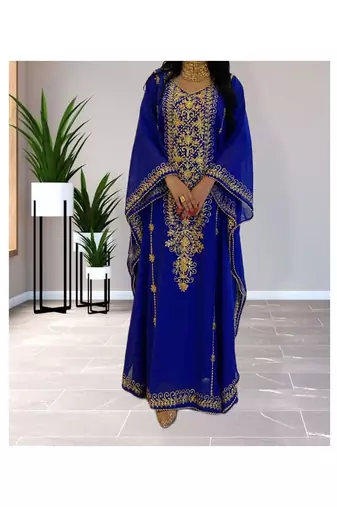 Ink Blue Reception Kaftan for Women