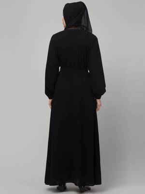 Women stylish traditional wear abaya black shrug 2