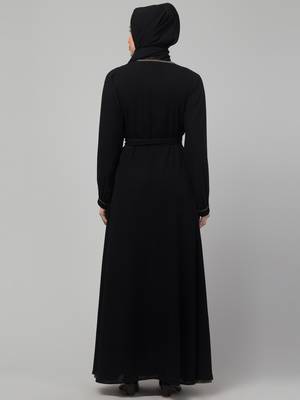 latest shrug women stylish Abaya  burkha Black  2