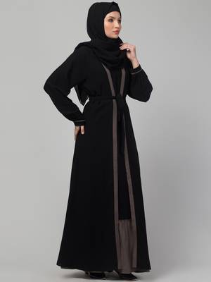 latest shrug women stylish Abaya  burkha Black  3