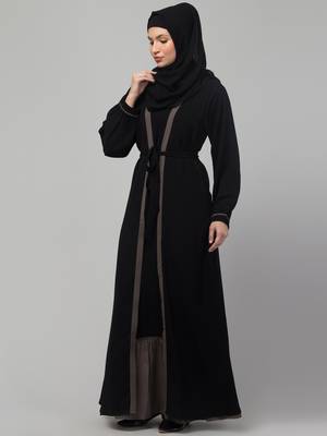 latest shrug women stylish Abaya  burkha Black  4