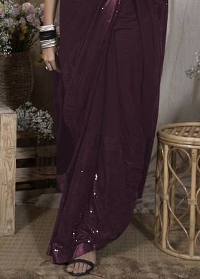 Designer Wine Georgette Wine Sequin 2