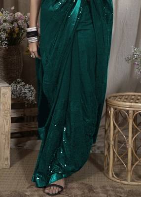 Designer Raama Georgette bollywood style sequence Saree with Blouse Fabric 2