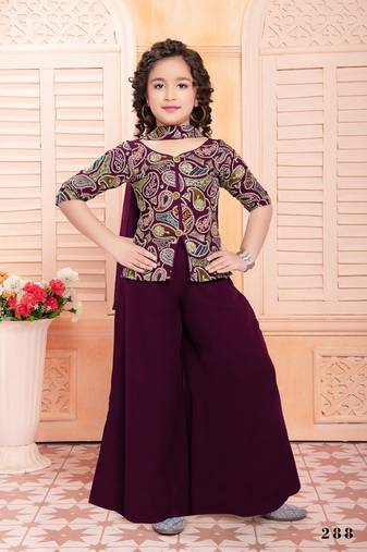 Functional designer wine georgette shrara suit